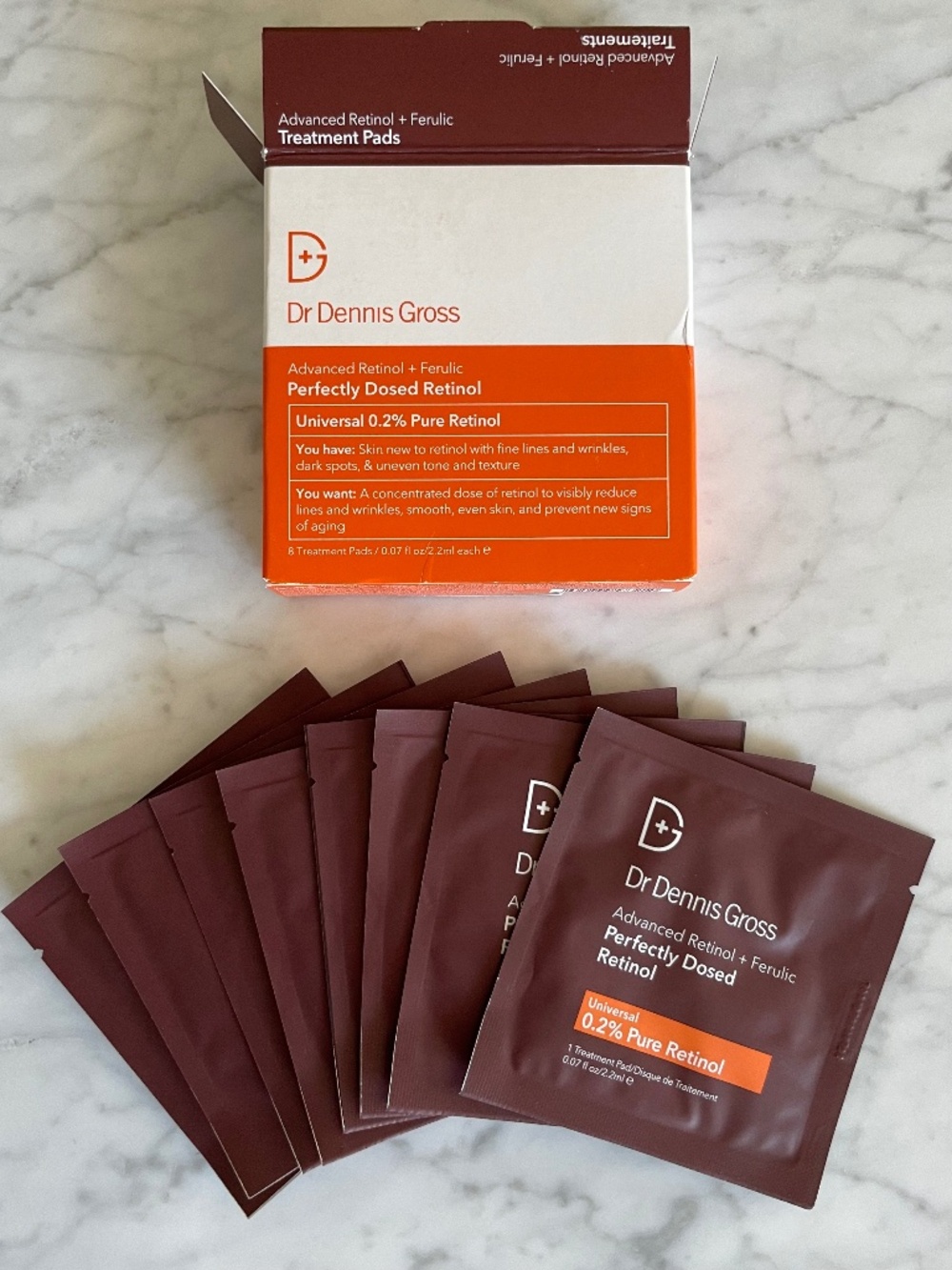 NWT Dr Dennis Gross Perfectly Dosed Retinol 8 Treatment Pads - 0.2% Pure Retinol